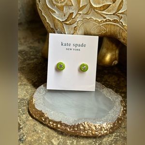 Kate Spade Green Enamel Rhinestone Stud Earrings